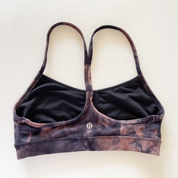 Lululemon Flow Y Sports Bra Top Racerback Tie Dye Activewear Athleisure Pink 6 - Picture 6 of 11